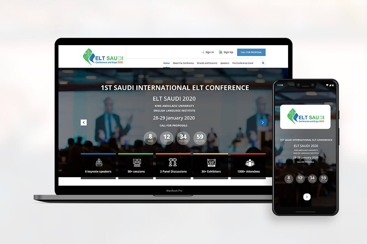 ELT Saudi Conference Website ELT Conference تصميم موقع | خدمة تصميم الشعارات | العلامة التجارية | طيف