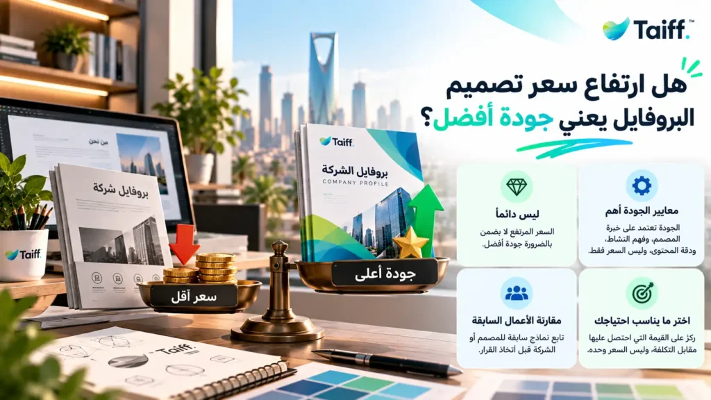 سعر تصميم بروفايل شركة في السعودية 1 هل ارتفاع سعر تصميم البروفايل يعني جودة أفضل؟